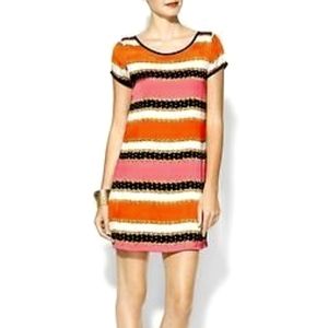 Pim + Larkin Stripe Satin Shift Mini Dress